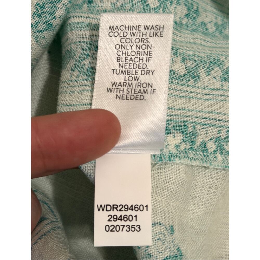 J. Jill Love Linen Aqua Paisley Dress Large Beachy Resortwear Boho Chic NWT - Picture 11 of 11
